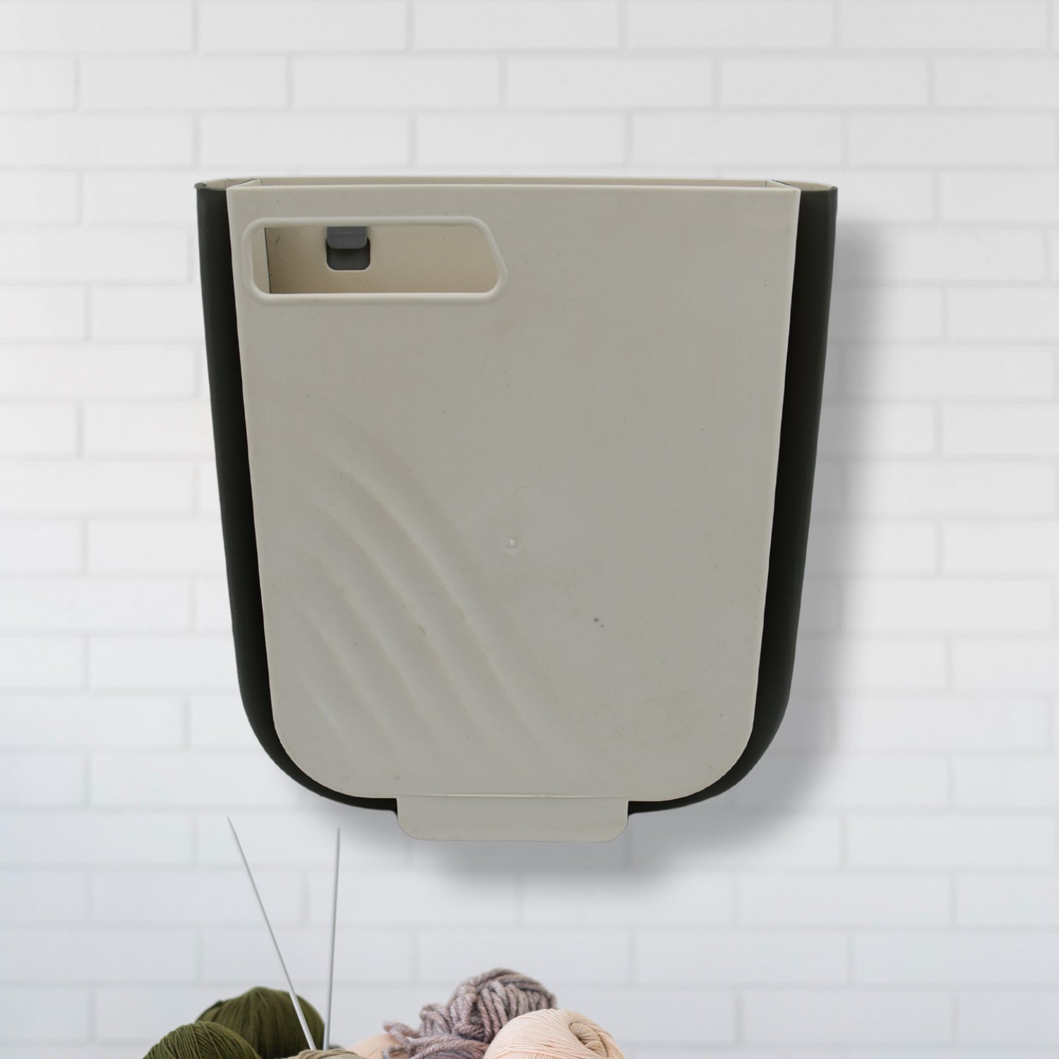 Hanging Trash Can For Kitchen Cabinet Door Small Collapsible Foldable Waste Bins Hanging Trash Holder For Bathroom Bedroom Office Car Portable - LootFaat