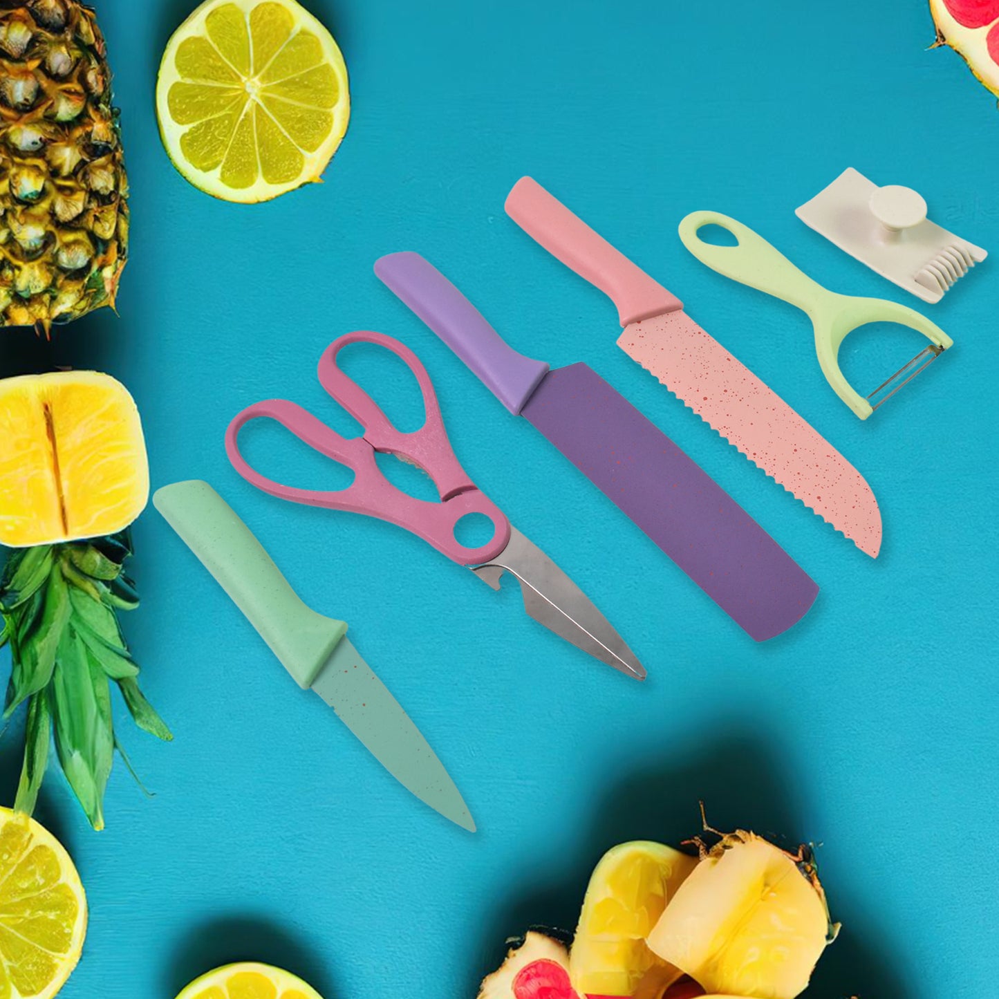 Professional Colorful Kitchen Knives Set (6 Pcs Set) - LootFaat