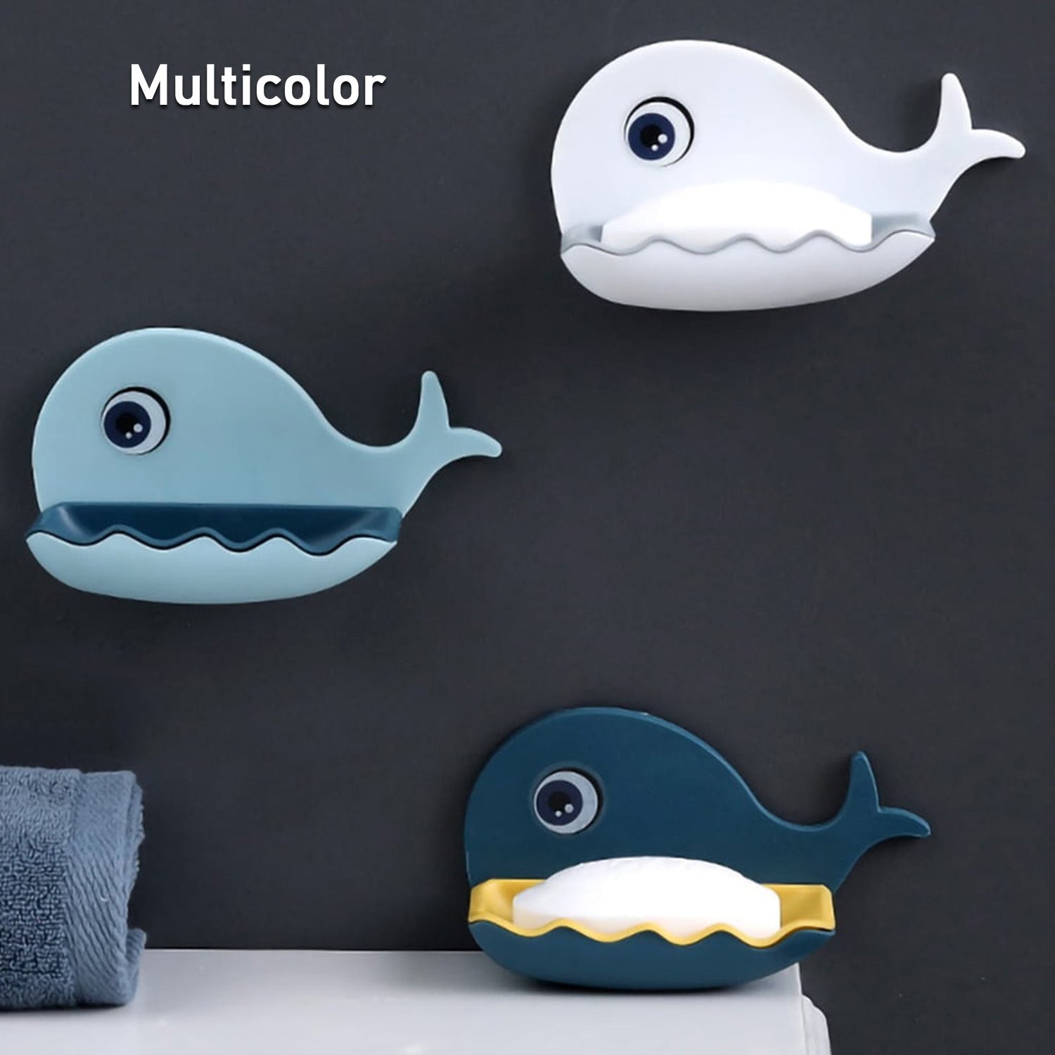Fish Shape Double Layer Adhesive Waterproof Wall Mounted Soap Bar Holder Stand Rack For Bathroom Shower Wall Kitchen - LootFaat
