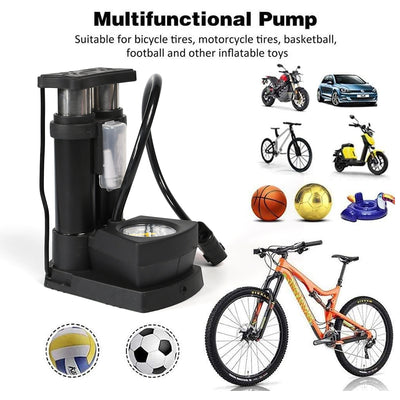 0533 Portable Mini Bike Pumpcycle Pump Foot Activated With Gauge Floor Bicycle Pump  Cycle Pump - second image