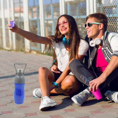 Plastic Sports Insulated Water Bottle With Handle Easy To Carry High Quality Water Bottle Bpa-free  Leak-proof For Kids School For Fridge Office Sports School Gym Yoga (1 Pc Mix Color)