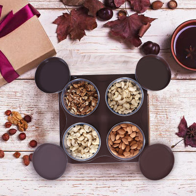 5550 Airtight Plastic 4 Pc Storage Container Set With Tray Dry Fruit Plastic Storage Container Tray Set With Lid  Serving Tray For Kitchen - second image