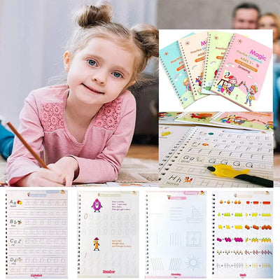 Magic Practice Copybook Set - Reusable Handwriting Workbook for Kids & Adults