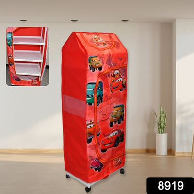 Cartoon Hut Foldable Baby Wardrobe & Toy Storage - 5 Shelves