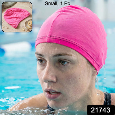 Small Premium Stretchable Pink Swimming Cap Ð Comfortable Fit for Short Hair - second image