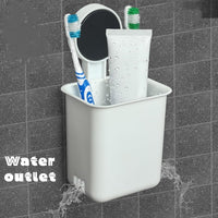 Wall Mounted Plastic Toothbrush Holder with Adhesive Installation (2 Pc)