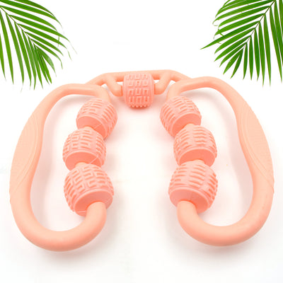 Muscle Massage Roller 8 10 Wheels Relieve Soreness Leg Muscle Roller Fitness Roller Muscle Relaxer Massage Roller Ring Clip All Round Massaging Uniform Force Elastic Pp Drop Shaped For Home Use (1 Pc) - second image
