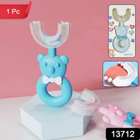 Baby Bear U-Shaped Toothbrush for Kids – Silicone Manual Toothbrush for 2-6 Years | Soft Bristles for Sensitive Gums | Multicolour (1 Pc)