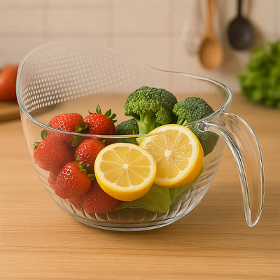 Supermom Multipurpose Transparent Plastic Bowl  Basket With Handle (1 Pc) - second image
