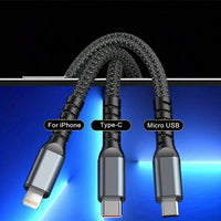 3-in-1 Super Fast Charging Cable 100w - LootFaat