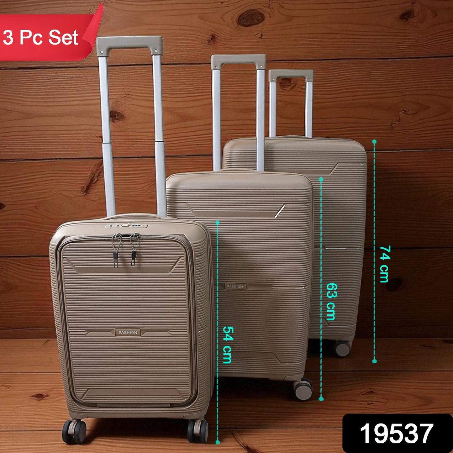 3-Piece Hardshell Luggage Set with Spinner Wheels - Mixed Color