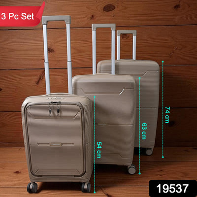 3-Piece Hardshell Luggage Set with Spinner Wheels - Mixed Color - second image