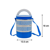 2493 3 Layer Adjustable Insulated Tiffin Set Of 1 Blue 3 Containers Lunch Box