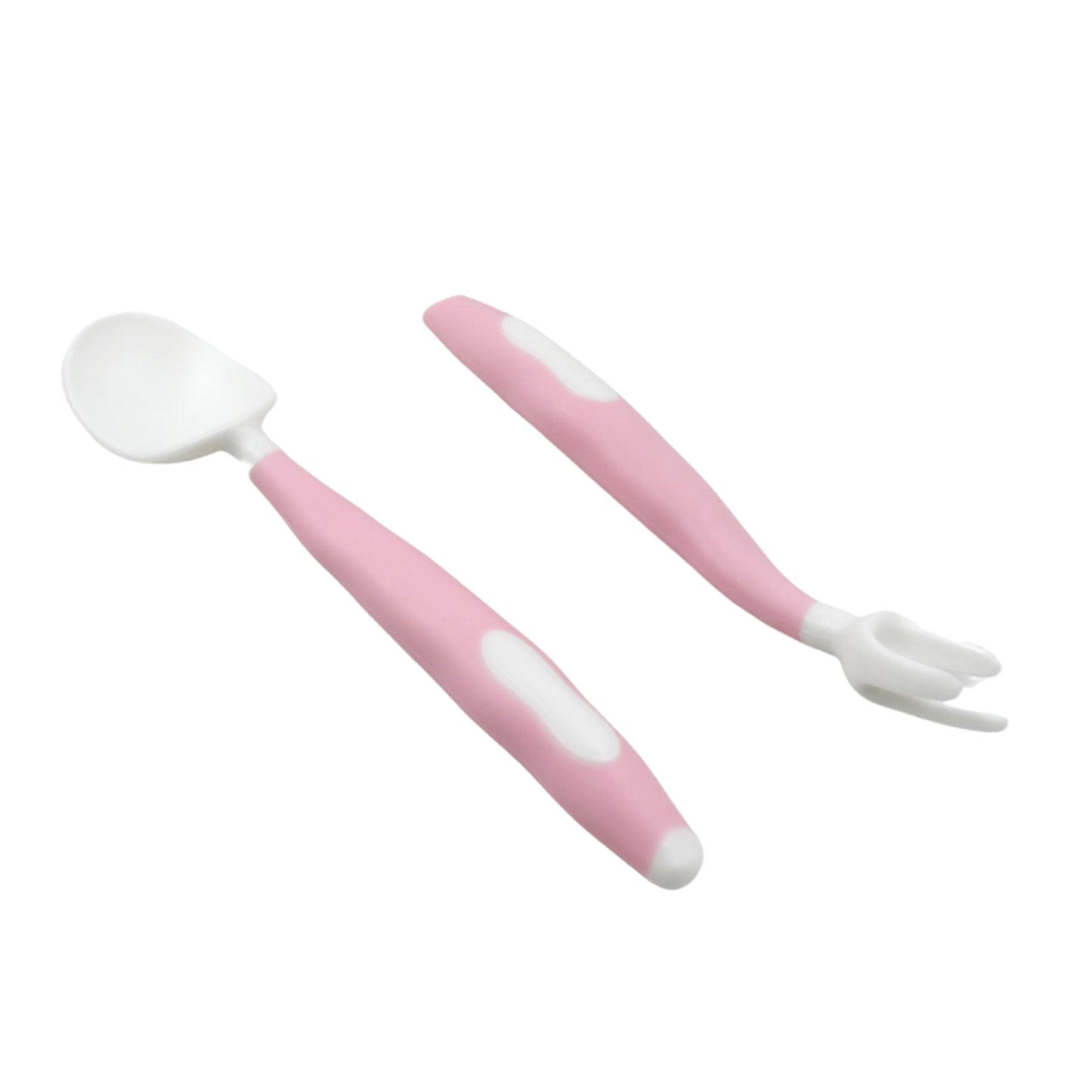 Silicone Bendable Kids Feeding Spoons And Forks Toddler Utensils With Travel Case Baby Spoon And Fork Set For Self-feeding Learning Bendable Handle For Kid Children Toddlers (2 Pc Set) - LootFaat
