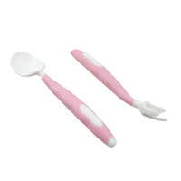 Silicone Bendable Kids Feeding Spoons And Forks Toddler Utensils With Travel Case Baby Spoon And Fork Set For Self-feeding Learning Bendable Handle For Kid Children Toddlers (2 Pc Set) - LootFaat
