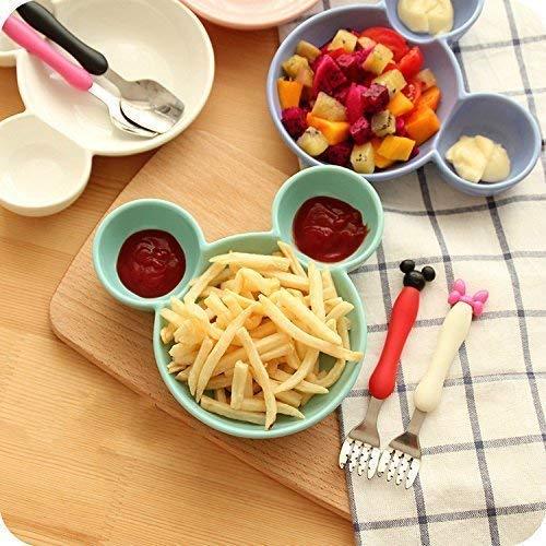 Mickey Shaped Kidssnack Serving Sectioned Plate - LootFaat