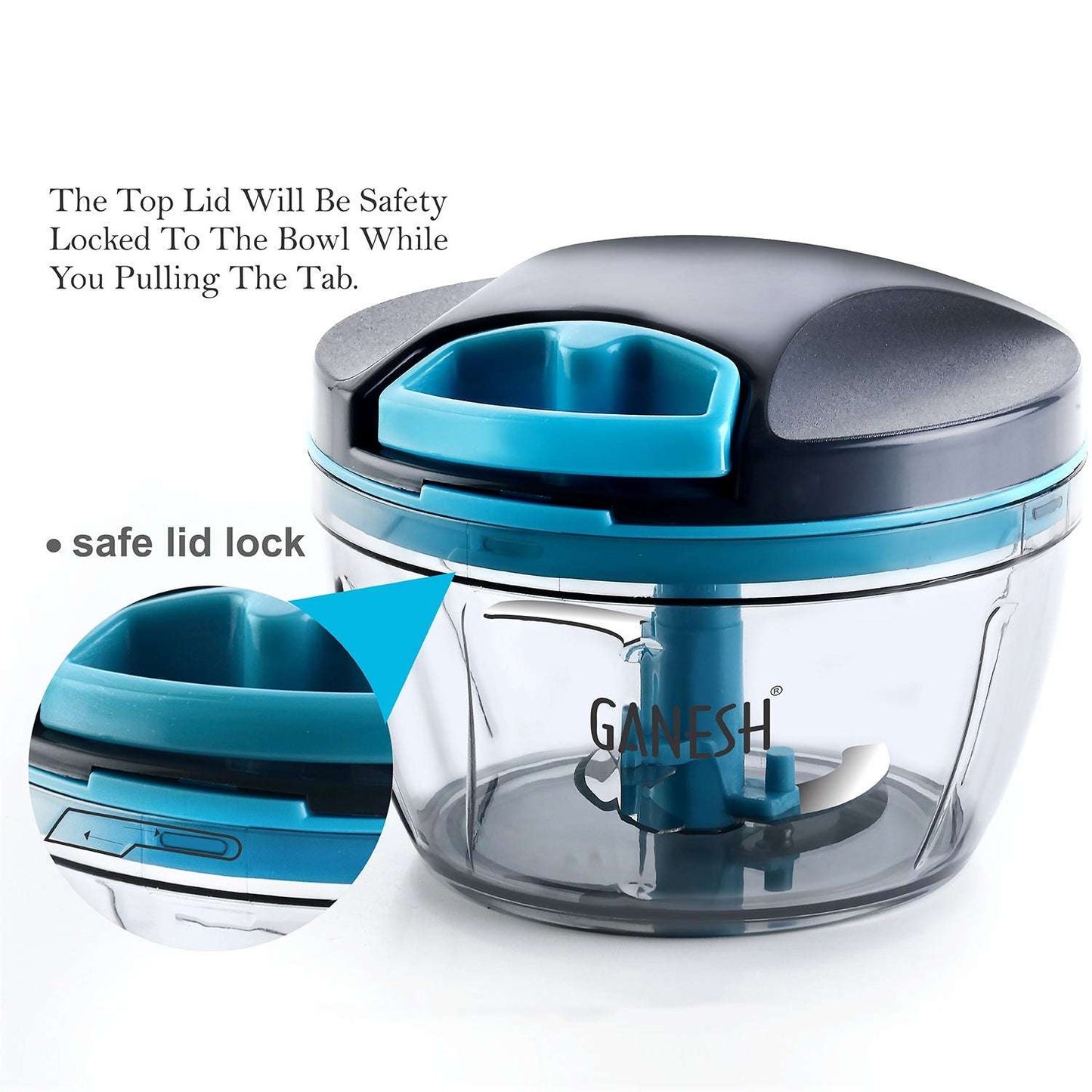 Ganesh Wonder Chopper - 470ml Grey Vegetable Chopper
