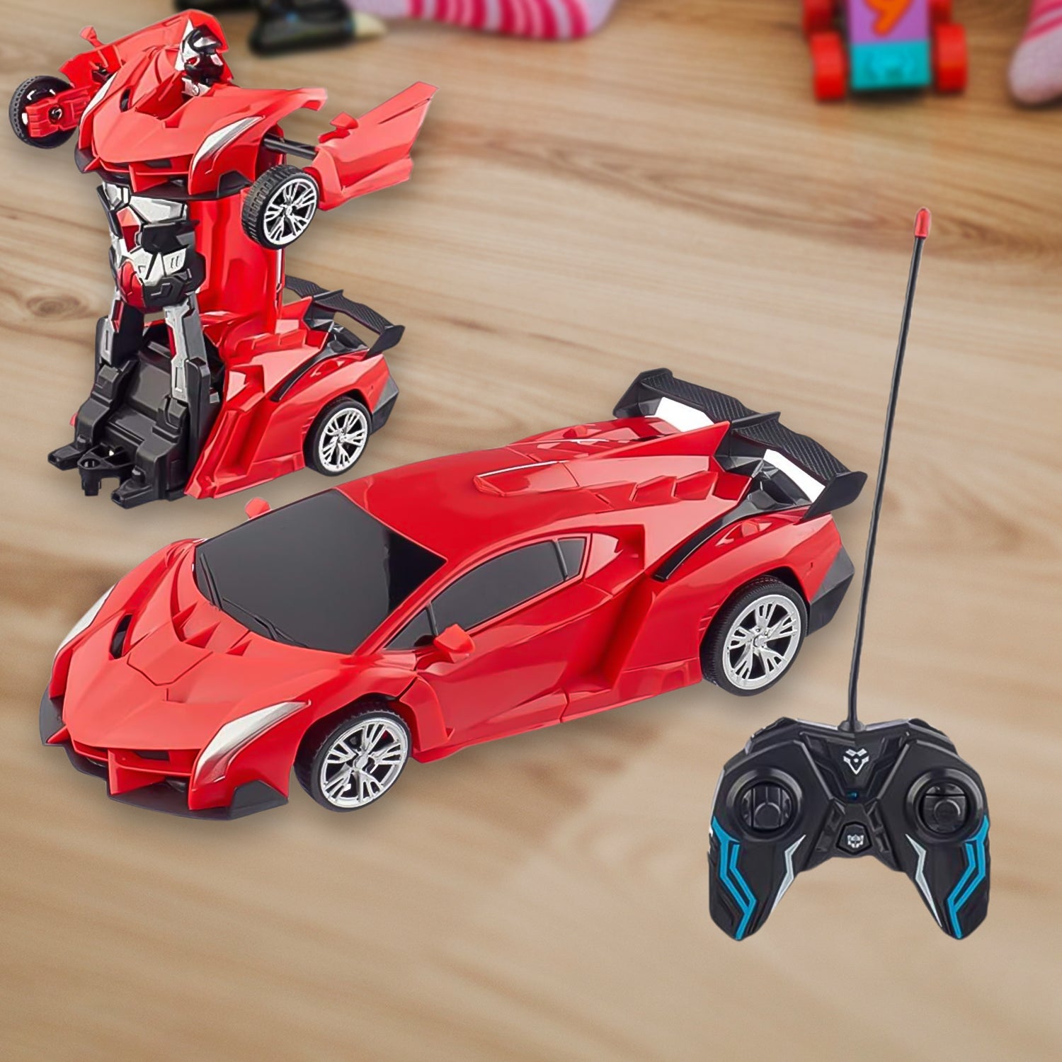 2 In 1 Automatic Robot Converted Remote Control Car With Light Scale 360drifting Deformation Robot Car Toy Kids Boys Robot Convertunique Toy For Boys (1 Pc) - LootFaat