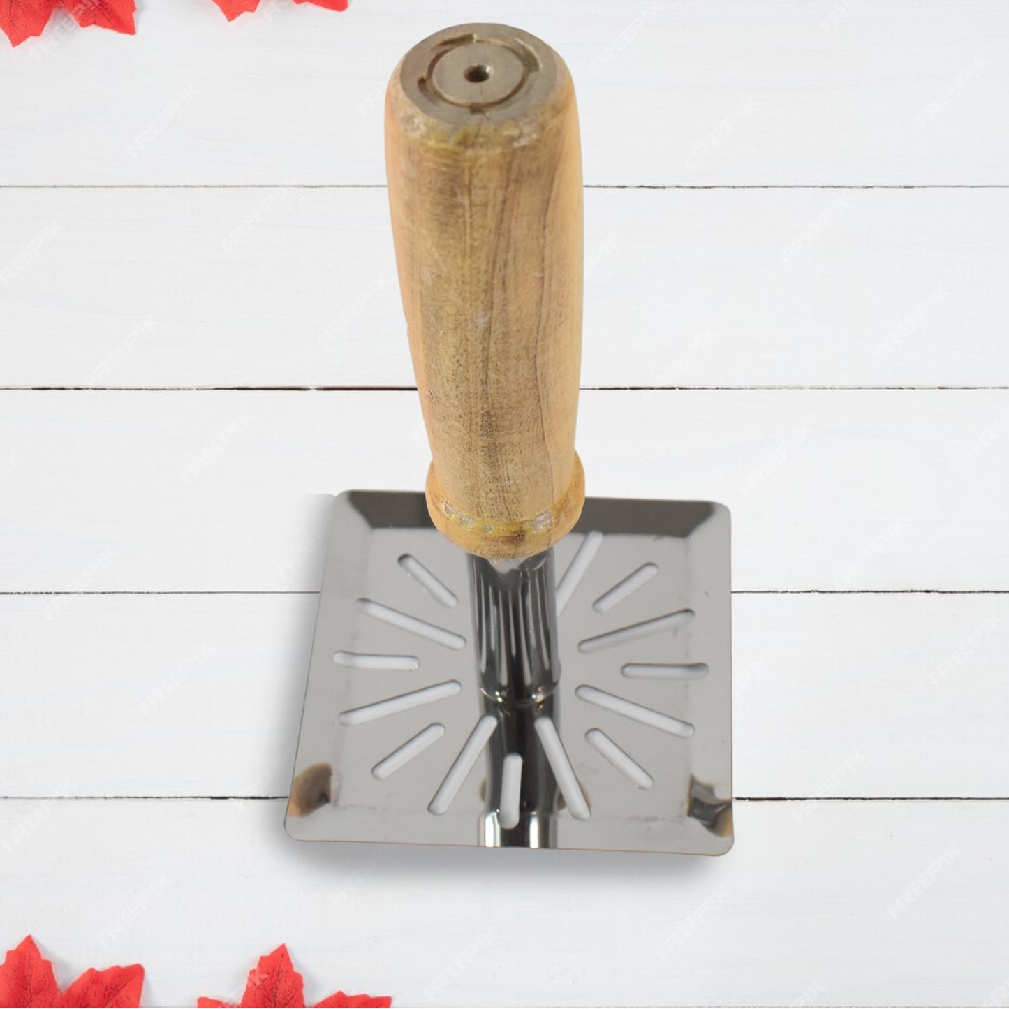 Kitchen Tools Wooden Handle Square Stainless Steel Potato Masher (1 Pc) - LootFaat