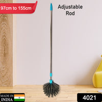 4021 Cobweb Brush With Stainless Steel Strong Long Extendable Handle For Dusting Ceiling Cobweb Cleaning Brush For Lights Fans  Webs Cleaning For Homekitchen