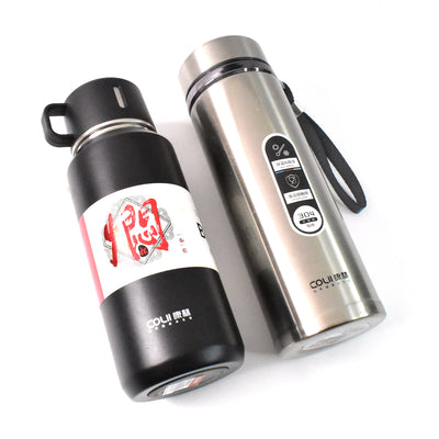 13041 Stainless Steel Vacuum Insulated Water Bottle  Cup  Leak Proof Flask For Tea Coffee  Reusable Water Bottle With Hanging Strap  Bottle For Hot  Cold Drinks Wide Mouth Water Flask (900 Ml  Mix Color) - second image