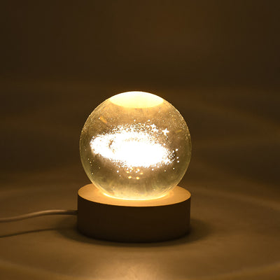 3D Crystal Ball Lamp with Wooden Base - Night Light for Home Decor - second image