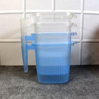 Plastic Transparent Bathroom Water Mug (4 Pc  Mix Colour  1000 Ml)