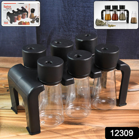 6-Piece Spice Jar Set with Rotating Stand