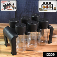 6-Piece Spice Jar Set with Rotating Stand