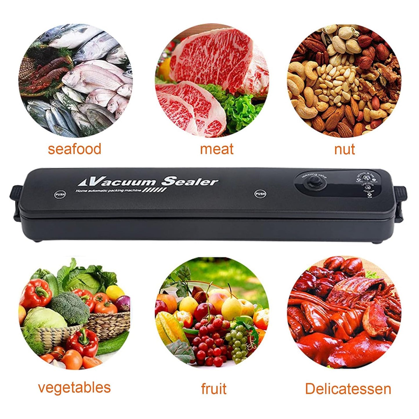 Vacuum Sealer Machine with 10 Bags, Automatic Food Sealer