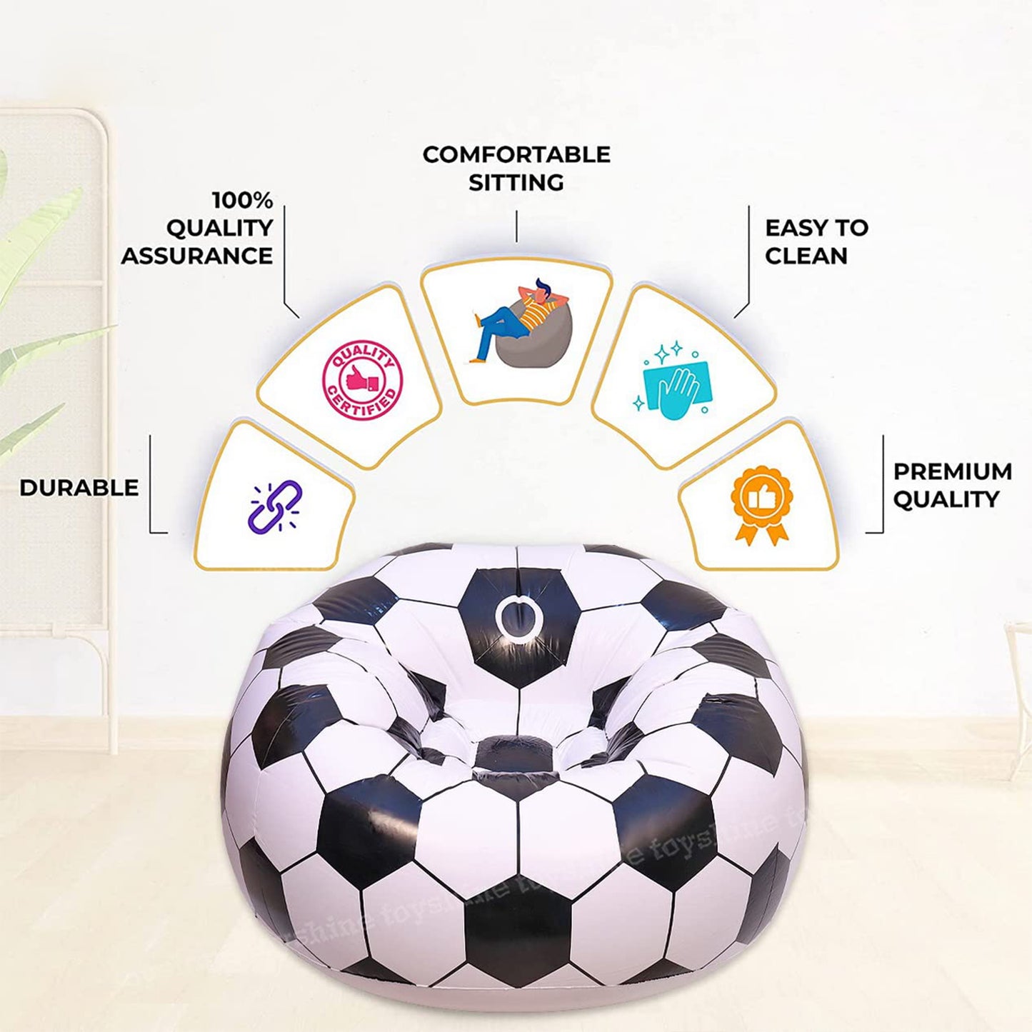 Inflatable Cartoon Sofa Chair - Foldable, Portable, for Kids & Adults (110cm x 80cm)