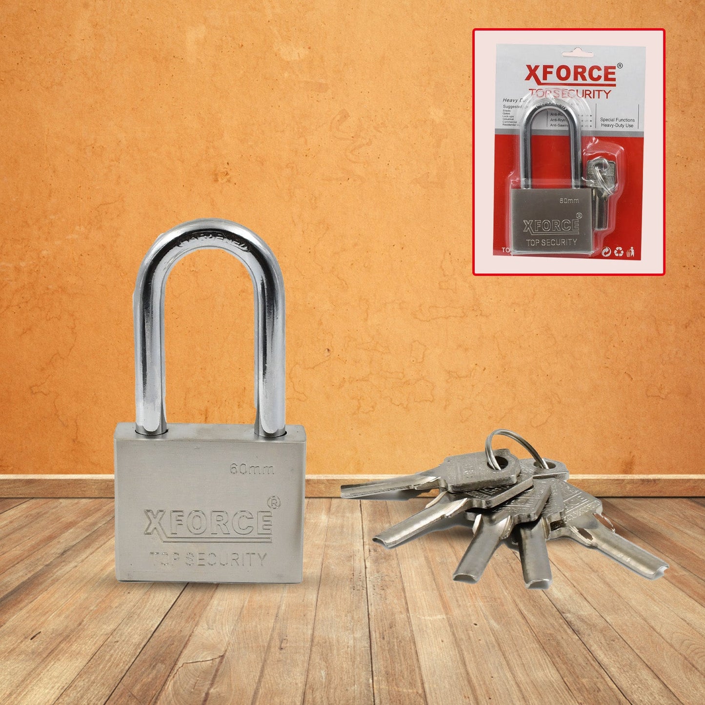 Multipurpose Solid 6 Keys Padlock 60 Mm  1 Pc) - LootFaat