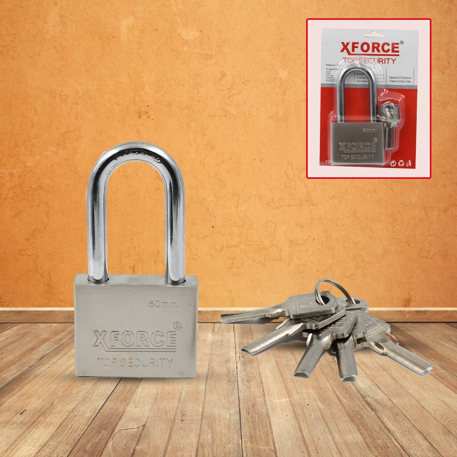 Multipurpose Solid 6 Keys Padlock 60 Mm  1 Pc) - LootFaat