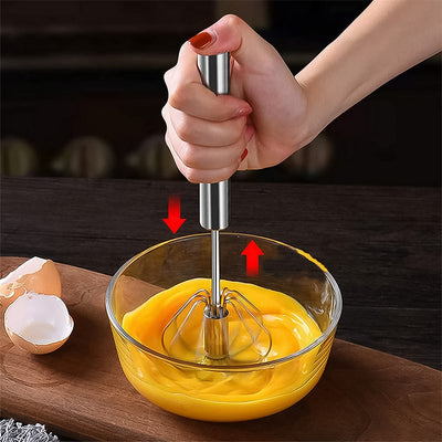 Hand Push Mixer Egg Whisk Stainless Steel Blender (1 Pc) - second image