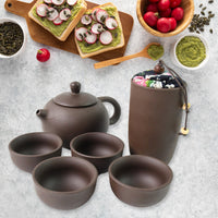 Portable Kung Fu Tea Set With A Portable Travel Bag (Set Of 6pcs) - LootFaat