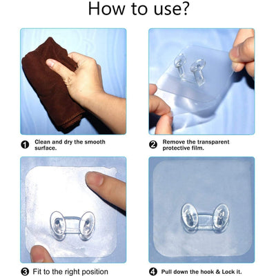 17777 Transparent Self Adhesive Hook Seamless Drill Free Removable Wall Mounted Hanger As Toothbrush Holder Power Plug Socket Holder Waterproof And Oil Proof (1 Pc) - second image