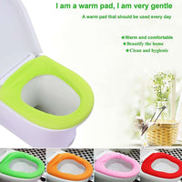 Bathroom Soft Thicker Warmer Stretchable Washable Cloth Toilet Seat Cover Pads (1pc) - LootFaat