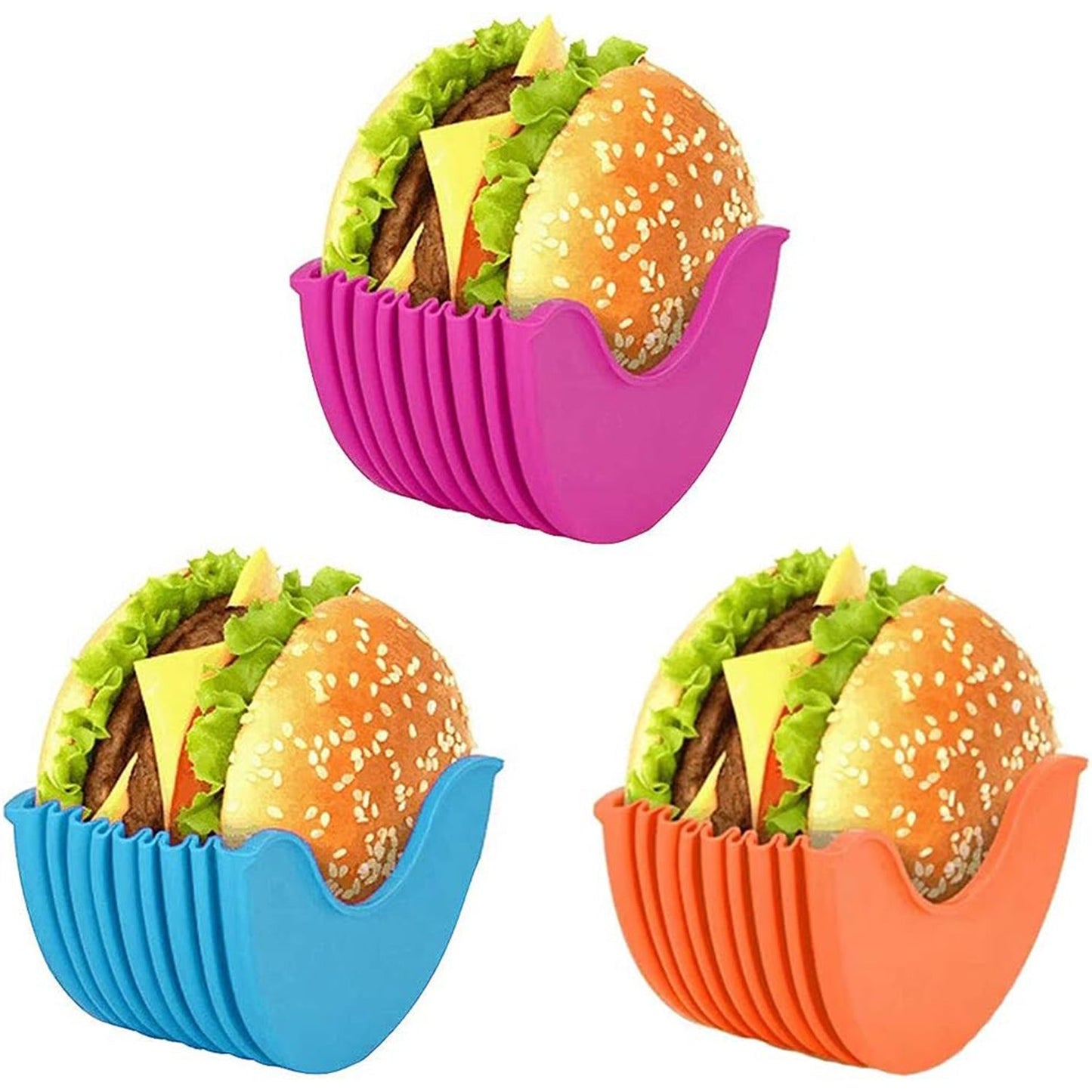 Silicone Burger Holder Snack Holder Reusable Burger Holder - LootFaat