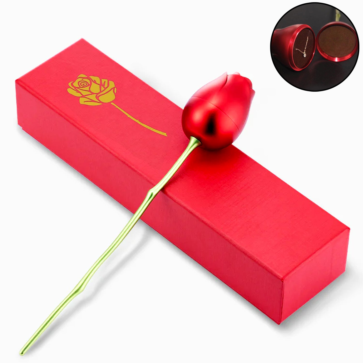 Metal Red Rose Couple Jewelry Box-fancy Jewelry Box (1 Pc) - LootFaat