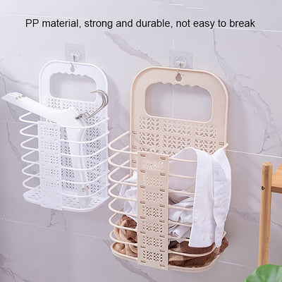 8145 Wall Hanging Laundry Basket Clothes Hanger Dirty Hamper Clothes Storage Hook Clothes Rails For Laundry Washing Machine Bathroom Kids Dirty Clothes Storage Hanger (1 Pc) - second image