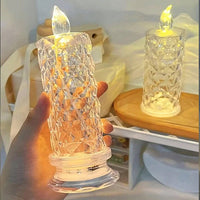 Rose Candles For Home Decoration Crystal Candle Lights - LootFaat