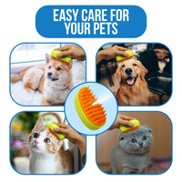 3 In1 Cat Steamy Brush Self Cleaning Steam Cat Brush Cat Steamer Brush For Massage Cat Grooming Brush Pet Hair Removal Comb For Cat And Dog For Removing Tangled And Loose Hair - LootFaat