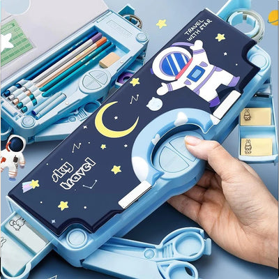 Space Explorer Pencil Box - Multifunctional Magnetic Pop-Up Organizer