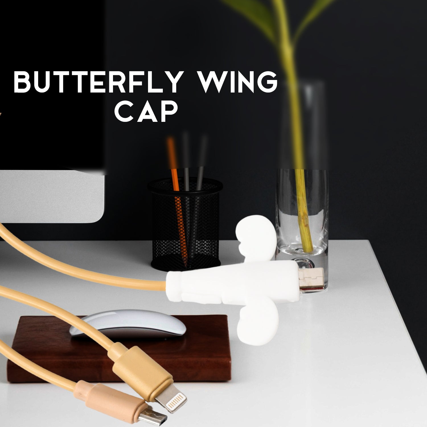 Silicone Data Cable Protector Angel Data Cable Protective Cover 2 In 1 Mobile Phone Cord Earphone Cord Saver Storage Tool - LootFaat
