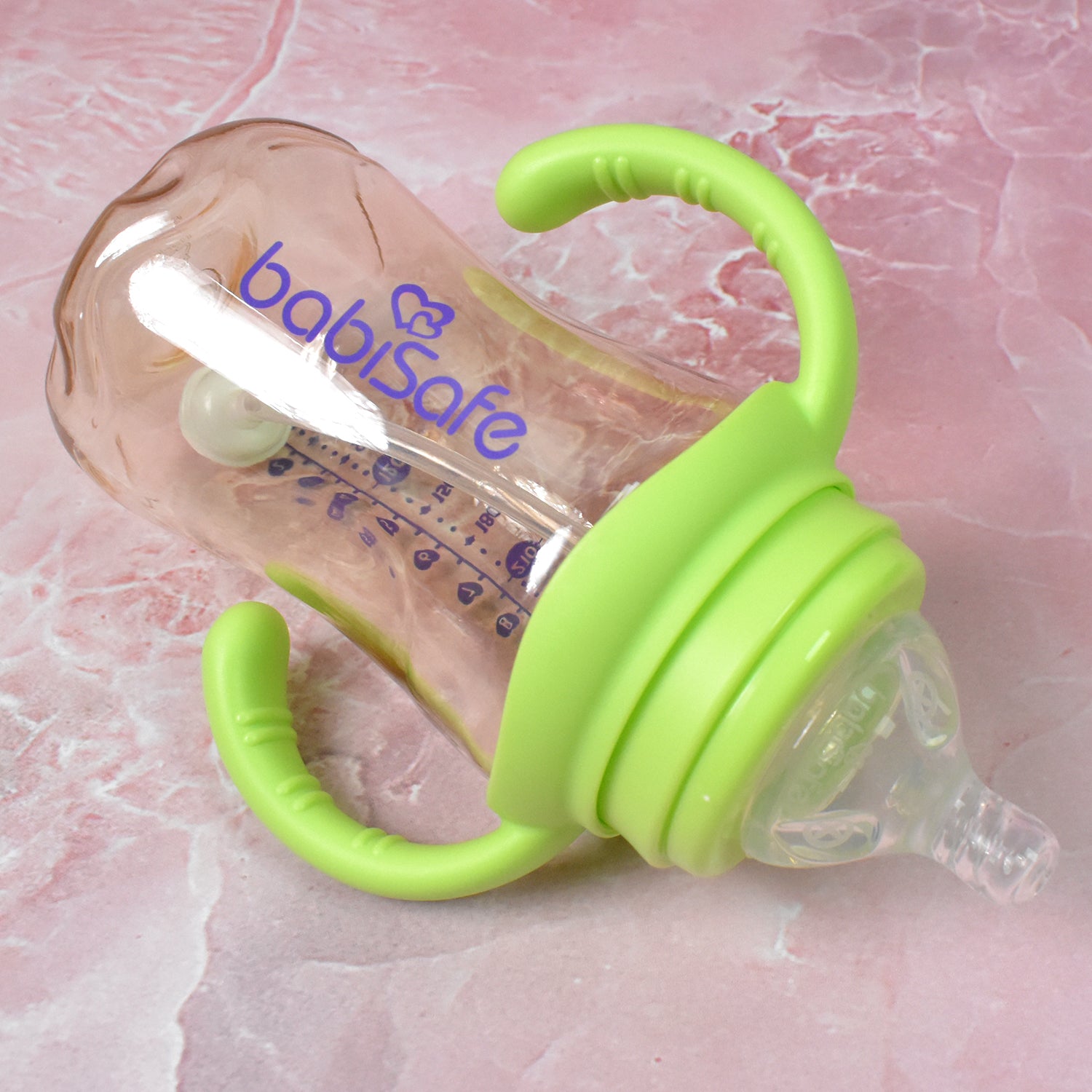 Plastic Baby Feeding Bottle With Handles Cleaning Brush  Straw (300 Ml  1 Pc) - LootFaat
