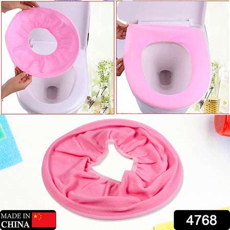 Bathroom Soft Thicker Warmer Stretchable Washable Cloth Toilet Seat Cover Pads (1pc) - LootFaat