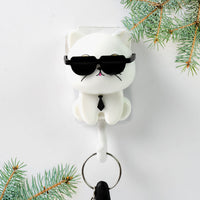 Cat Hook For Wall Cute Cat Key Hook With Sunglasses (1 Pc) - LootFaat