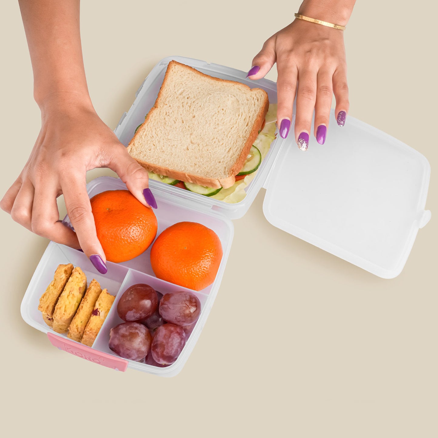 1 Large And 3 Small -compartment 1400 Ml Multipurpose Lunch Box (1400 Ml  1 Pc) Home & Kitchen detail view 1