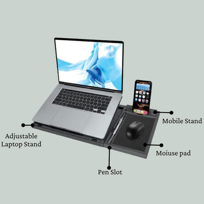 Portable Laptop Stand - Foldable, Adjustable, Ergonomic with Free Phone Stand - second image