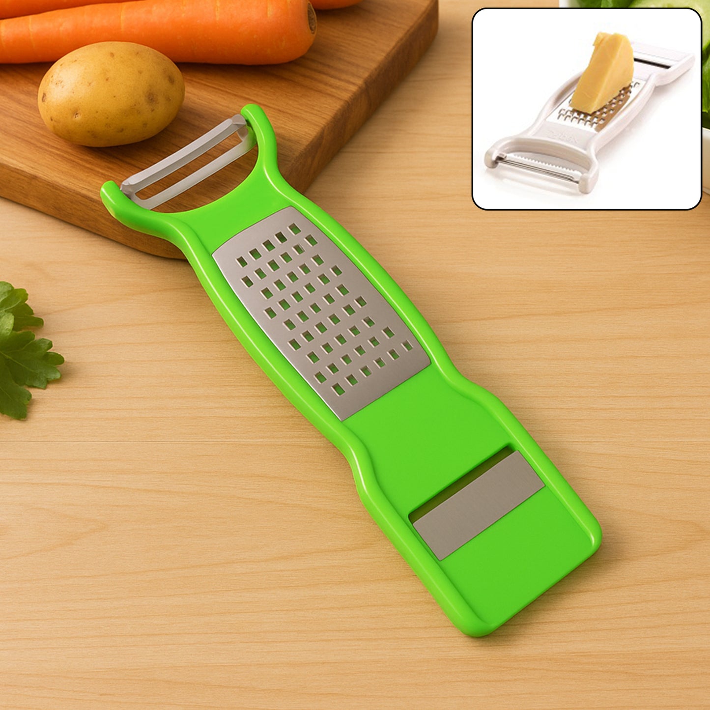Supermom 3-in-1 Multi-functional Stainless Steel Vegetable  Fruit Peeler (1 Pc)